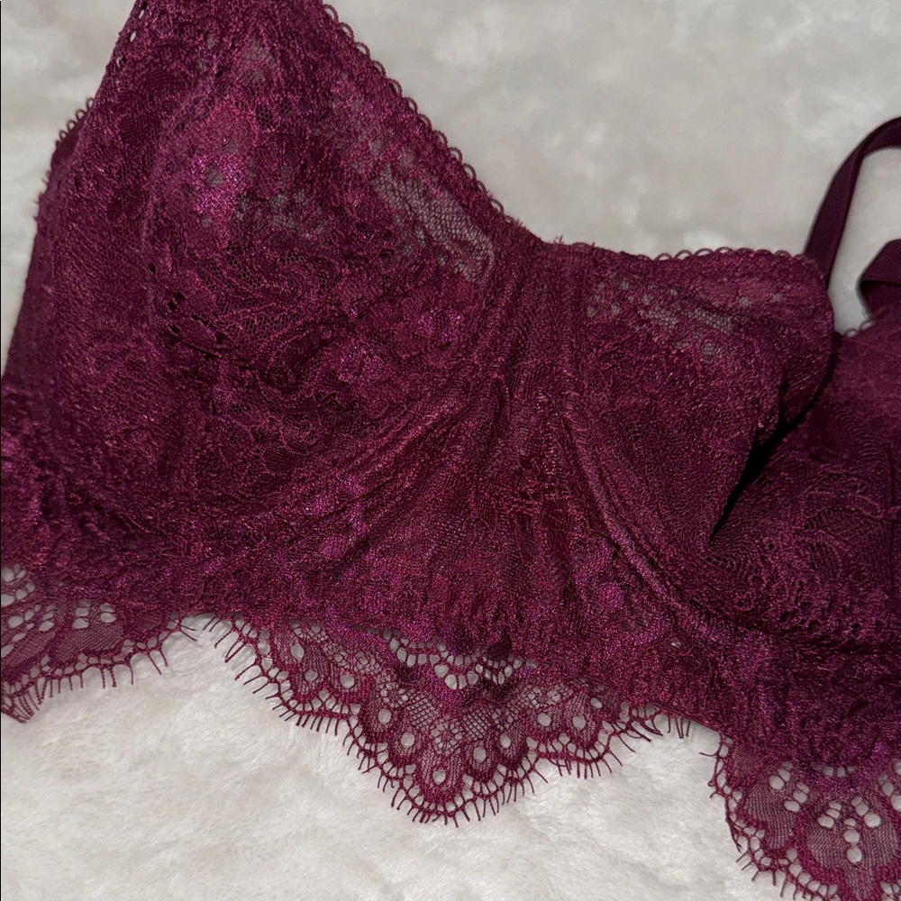 Victoria's Secret Dream Angels-  Lace Bralette in Deep Burgundy